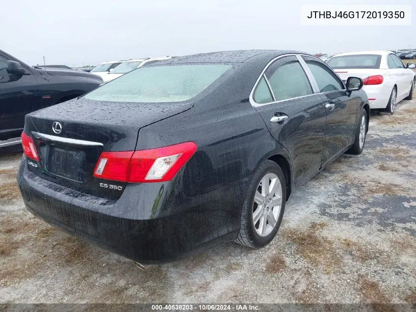 2007 Lexus Es 350 VIN: JTHBJ46G172019350 Lot: 40538203