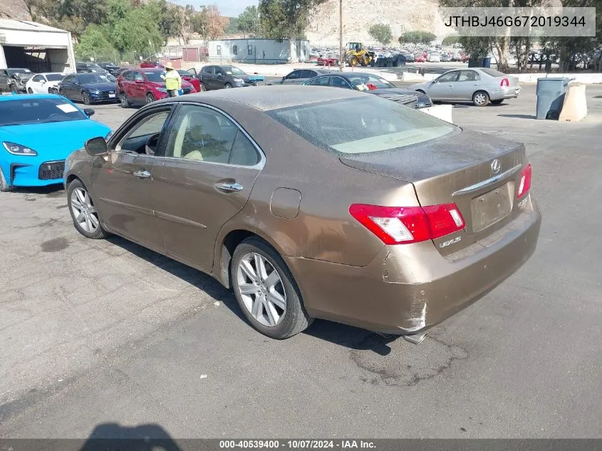 JTHBJ46G672019344 2007 Lexus Es 350 350