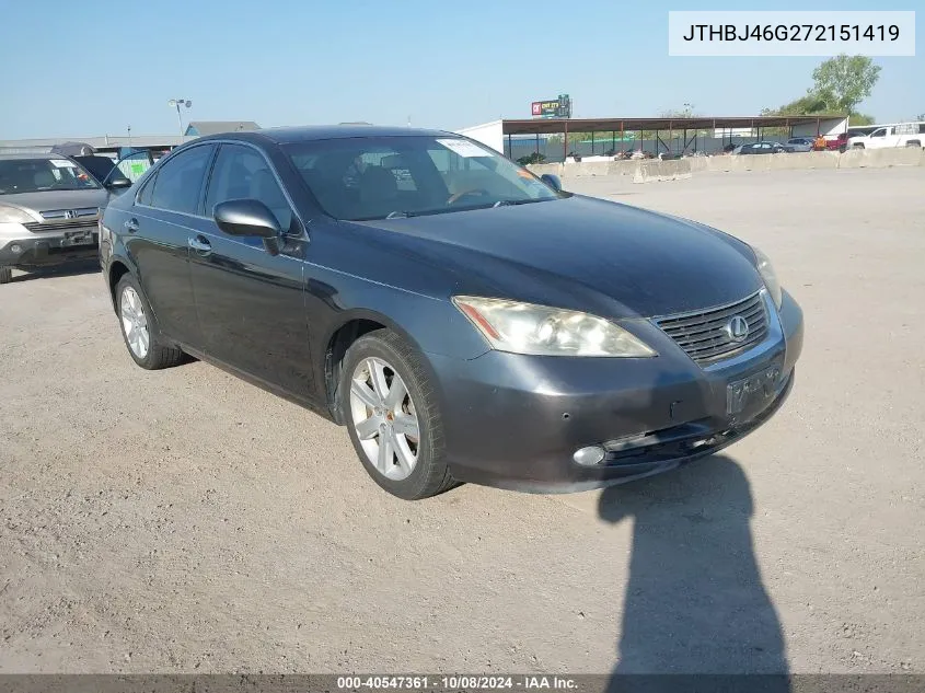 2007 Lexus Es 350 350 VIN: JTHBJ46G272151419 Lot: 40547361