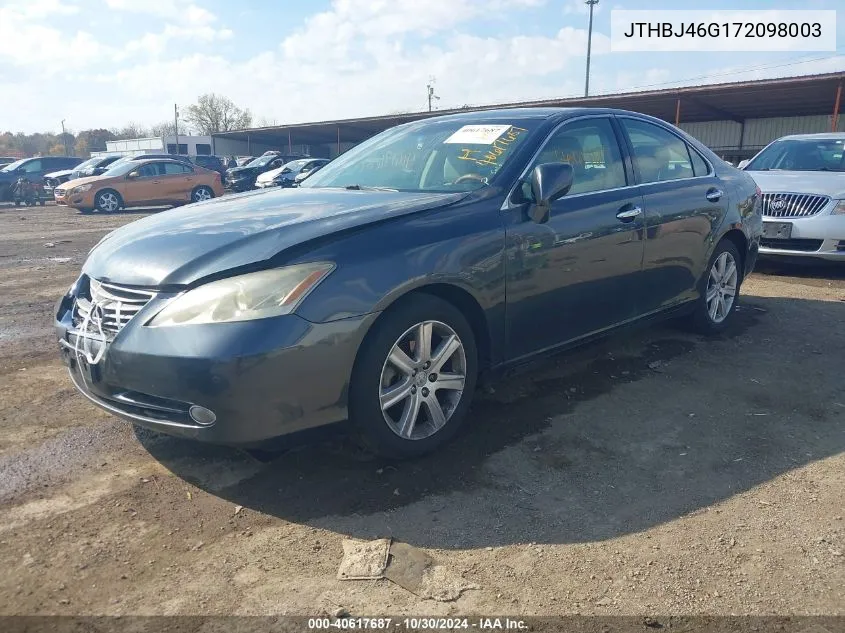 2007 Lexus Es 350 VIN: JTHBJ46G172098003 Lot: 40617687