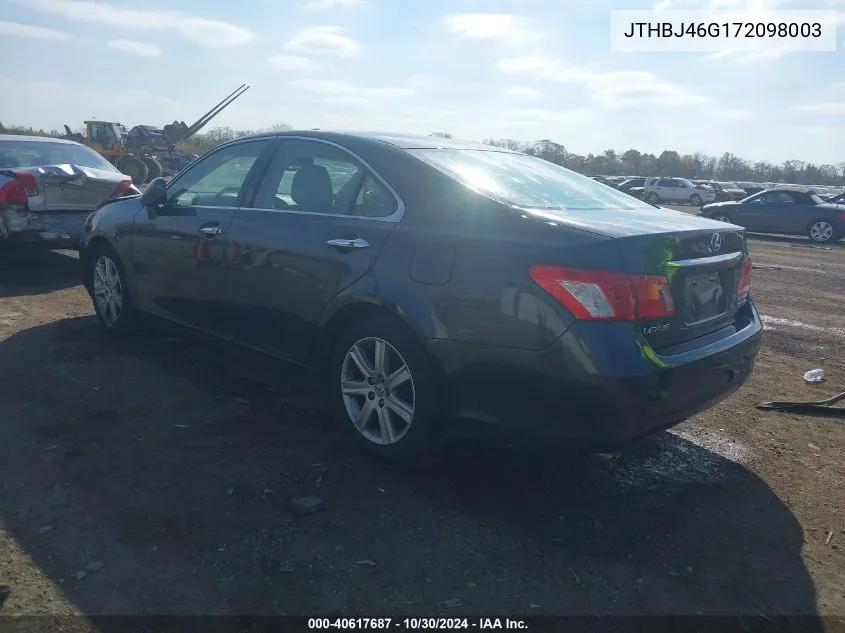 2007 Lexus Es 350 VIN: JTHBJ46G172098003 Lot: 40617687