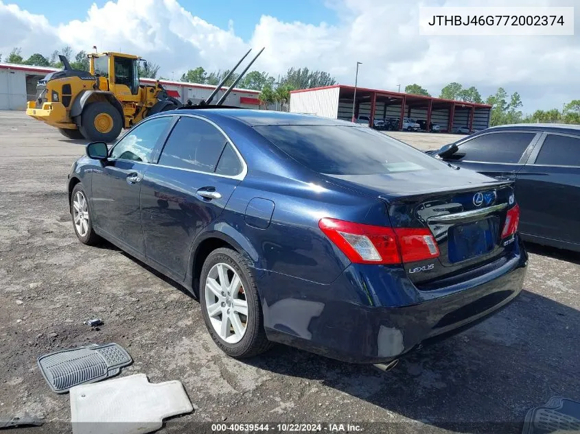 2007 Lexus Es 350 VIN: JTHBJ46G772002374 Lot: 40639544