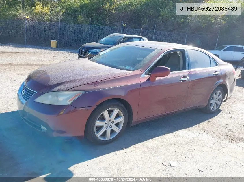 2007 Lexus Es 350 VIN: JTHBJ46G272038439 Lot: 40688878