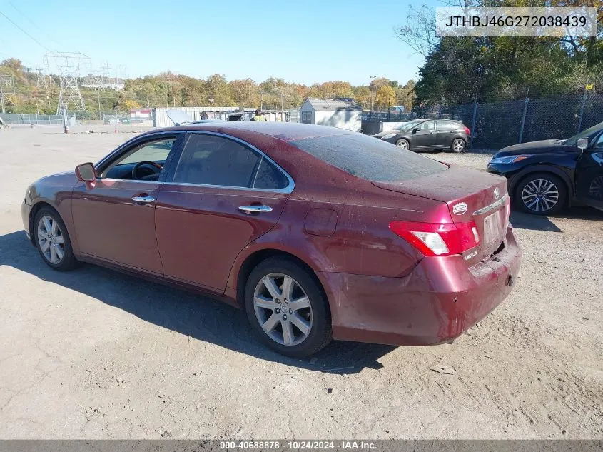 2007 Lexus Es 350 VIN: JTHBJ46G272038439 Lot: 40688878