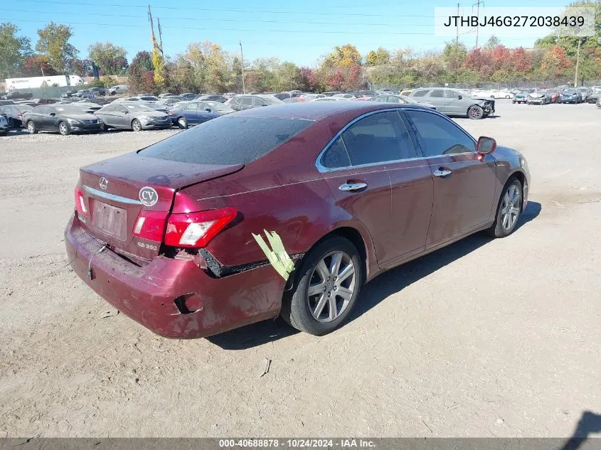 2007 Lexus Es 350 VIN: JTHBJ46G272038439 Lot: 40688878