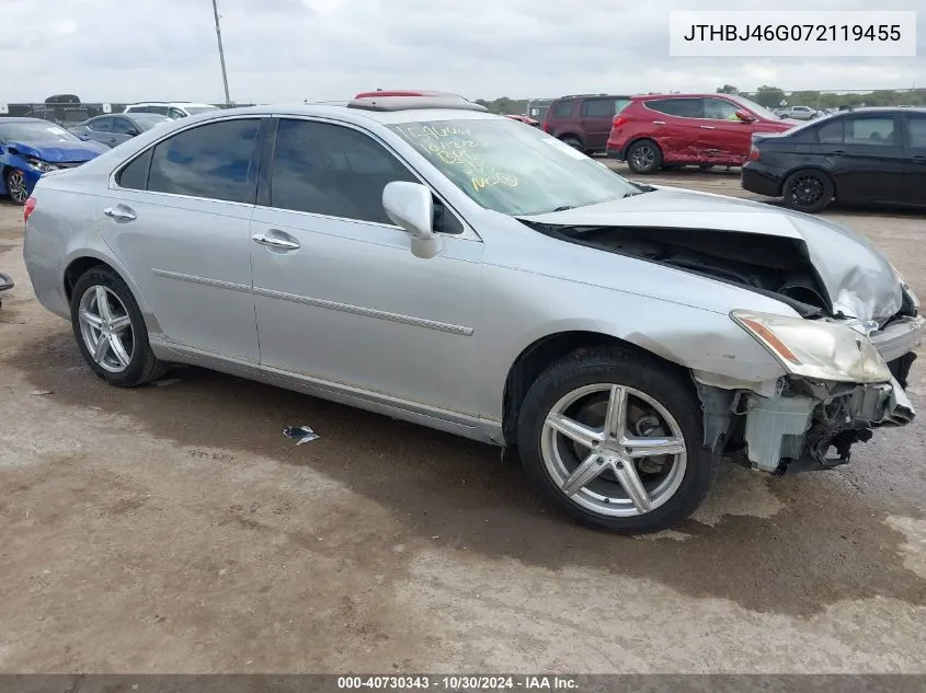 2007 Lexus Es 350 VIN: JTHBJ46G072119455 Lot: 40730343