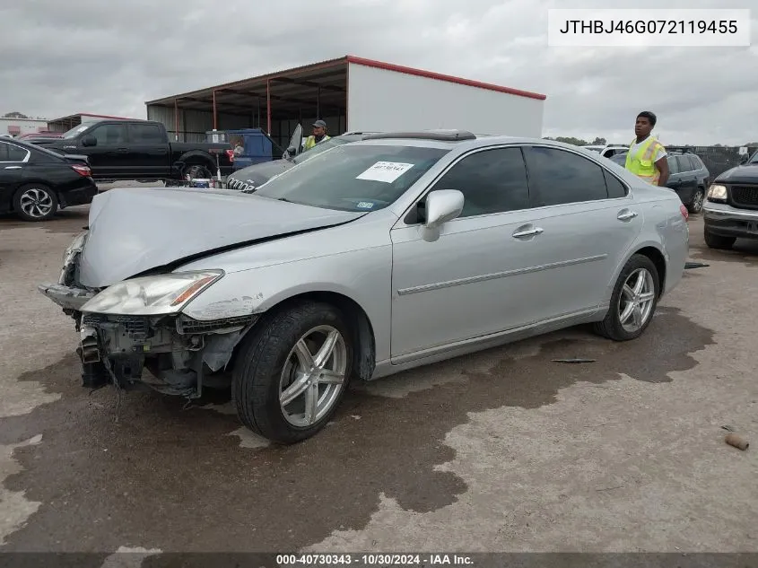 2007 Lexus Es 350 VIN: JTHBJ46G072119455 Lot: 40730343