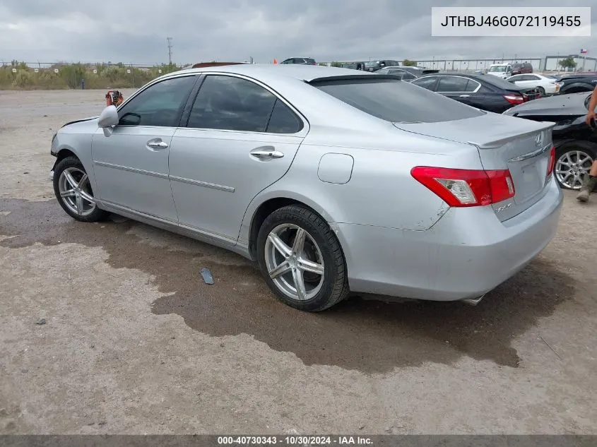 2007 Lexus Es 350 VIN: JTHBJ46G072119455 Lot: 40730343