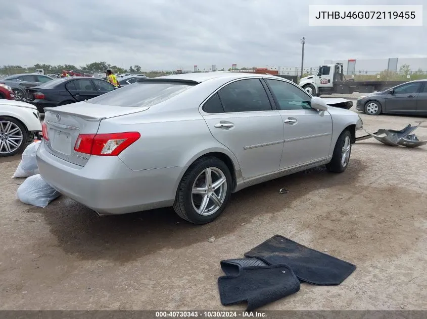 2007 Lexus Es 350 VIN: JTHBJ46G072119455 Lot: 40730343