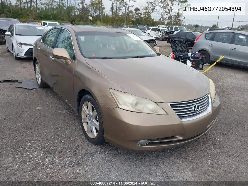 2007 Lexus Es 350 VIN: JTHBJ46G772054894 Lot: 40807214