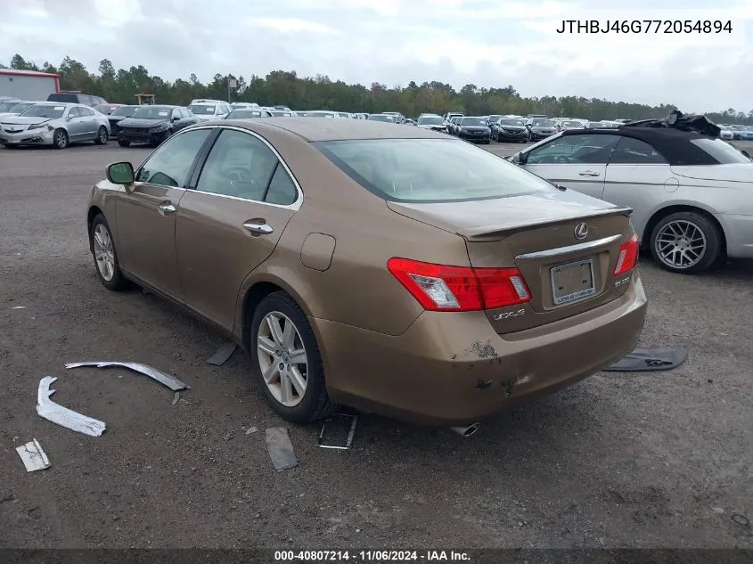 2007 Lexus Es 350 VIN: JTHBJ46G772054894 Lot: 40807214