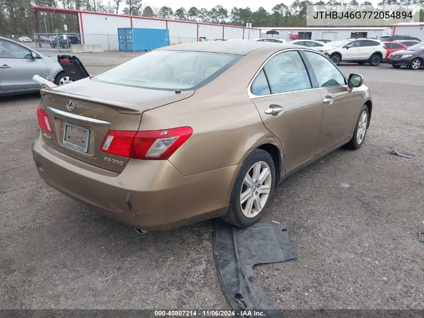 2007 Lexus Es 350 VIN: JTHBJ46G772054894 Lot: 40807214