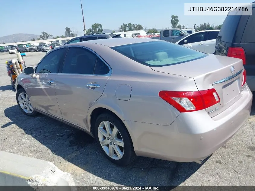 2008 Lexus Es 350 VIN: JTHBJ46G382214786 Lot: 39770975