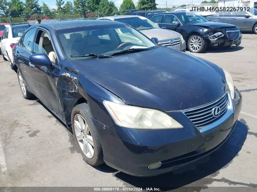 2008 Lexus Es 350 VIN: JTHBJ46G582267912 Lot: 39808178