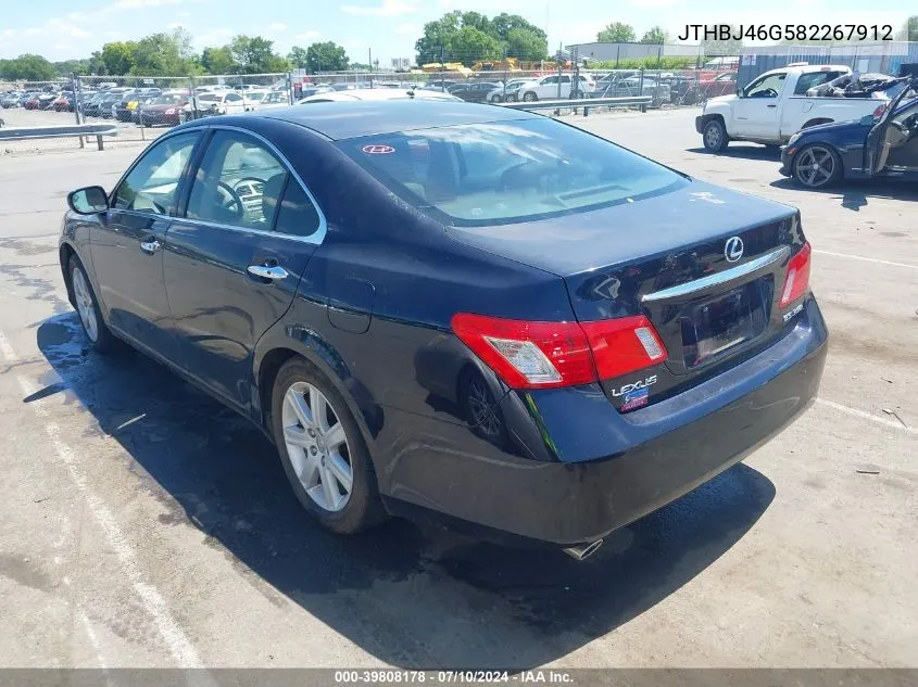 2008 Lexus Es 350 VIN: JTHBJ46G582267912 Lot: 39808178