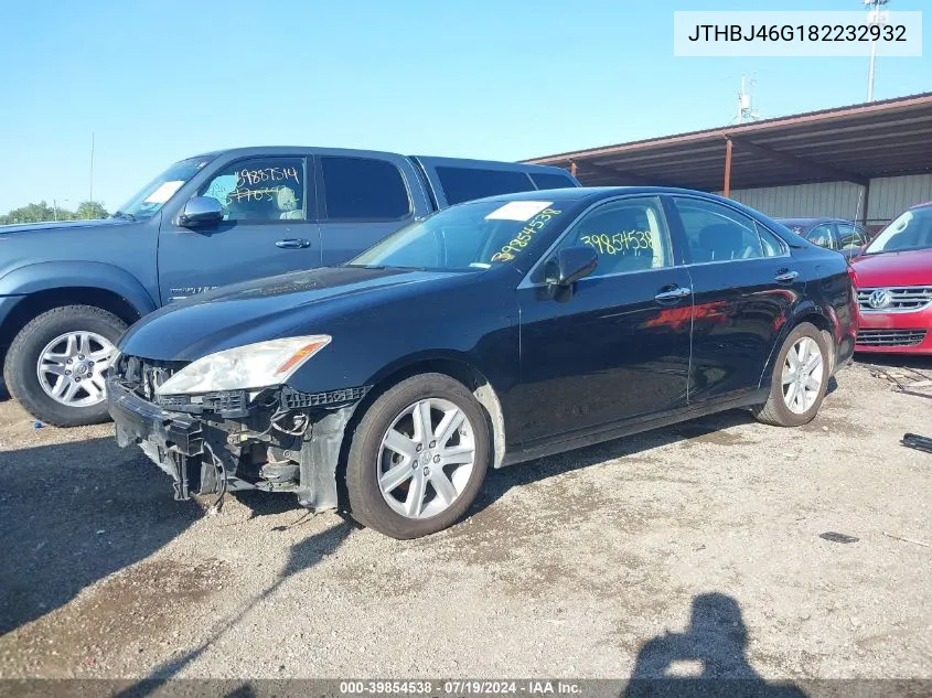 2008 Lexus Es 350 VIN: JTHBJ46G182232932 Lot: 39854538