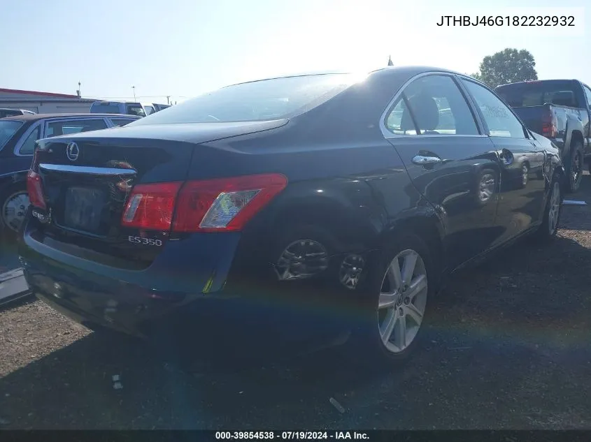 2008 Lexus Es 350 VIN: JTHBJ46G182232932 Lot: 39854538