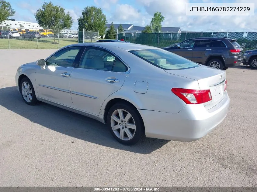 2008 Lexus Es 350 VIN: JTHBJ46G782274229 Lot: 39941283