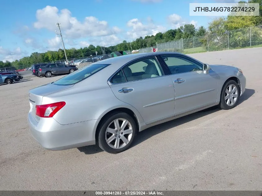 2008 Lexus Es 350 VIN: JTHBJ46G782274229 Lot: 39941283