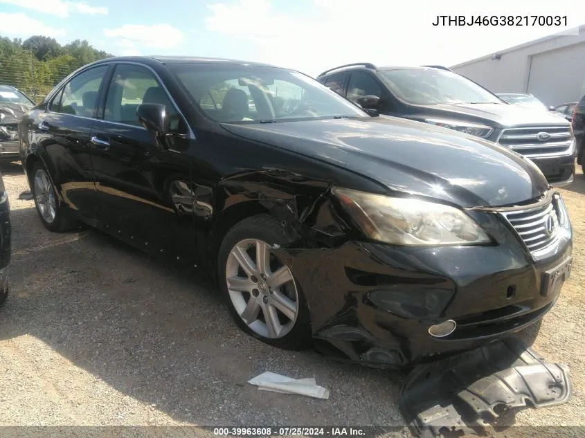 2008 Lexus Es 350 VIN: JTHBJ46G382170031 Lot: 39963608