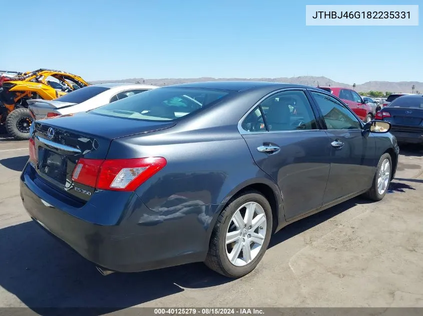 2008 Lexus Es 350 VIN: JTHBJ46G182235331 Lot: 40125279