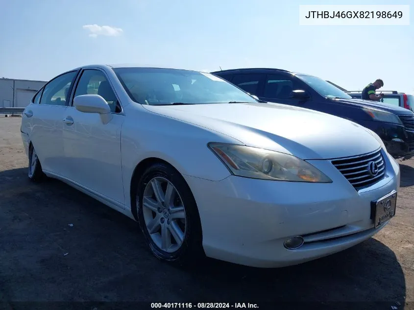 2008 Lexus Es 350 VIN: JTHBJ46GX82198649 Lot: 40171116