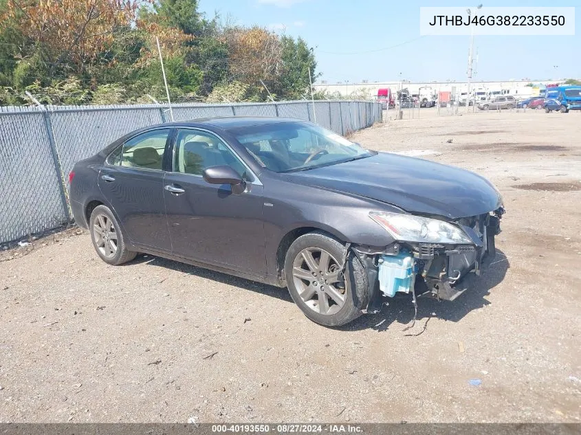 2008 Lexus Es 350 VIN: JTHBJ46G382233550 Lot: 40193550