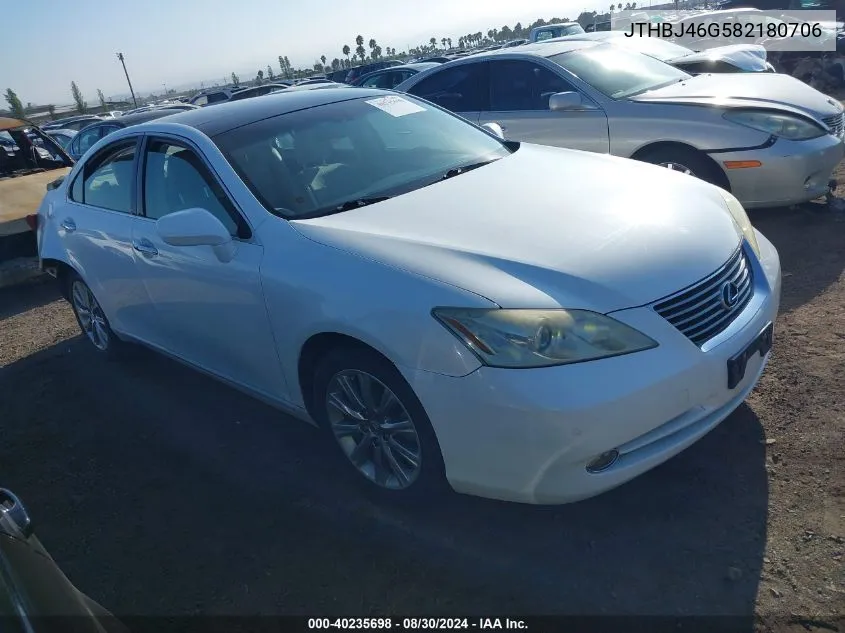 2008 Lexus Es 350 VIN: JTHBJ46G582180706 Lot: 40235698