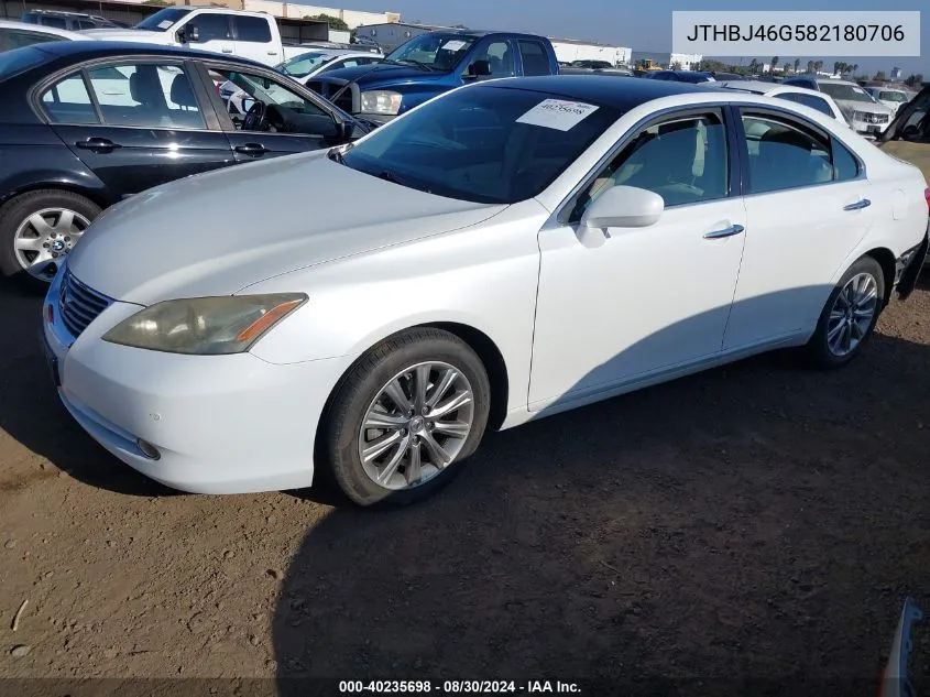 2008 Lexus Es 350 VIN: JTHBJ46G582180706 Lot: 40235698