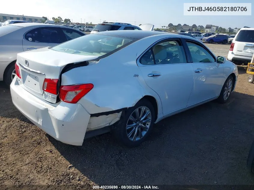 2008 Lexus Es 350 VIN: JTHBJ46G582180706 Lot: 40235698