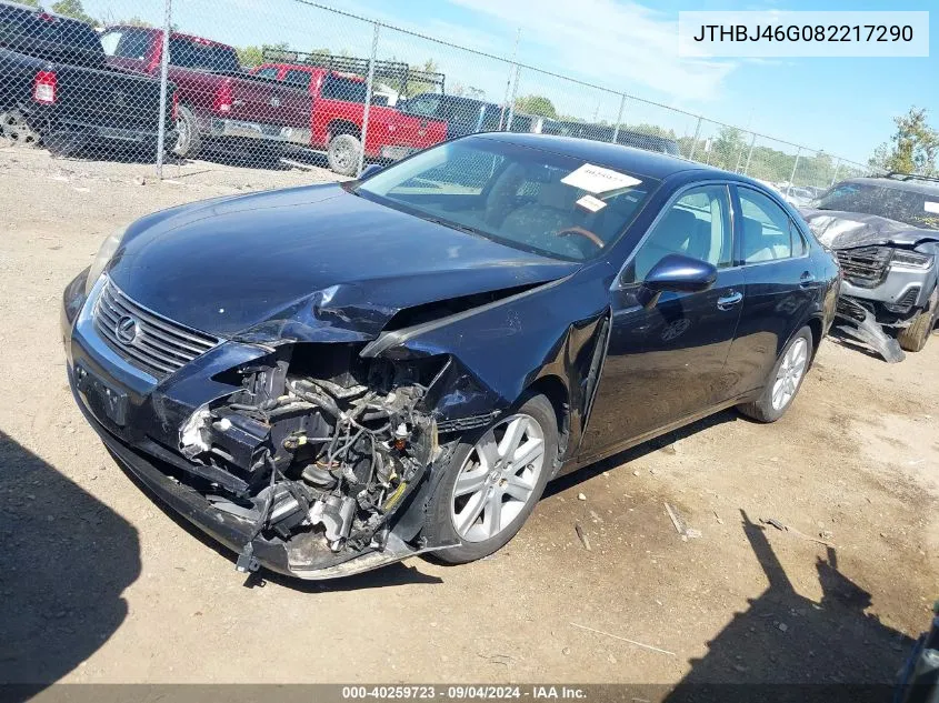 2008 Lexus Es 350 VIN: JTHBJ46G082217290 Lot: 40259723