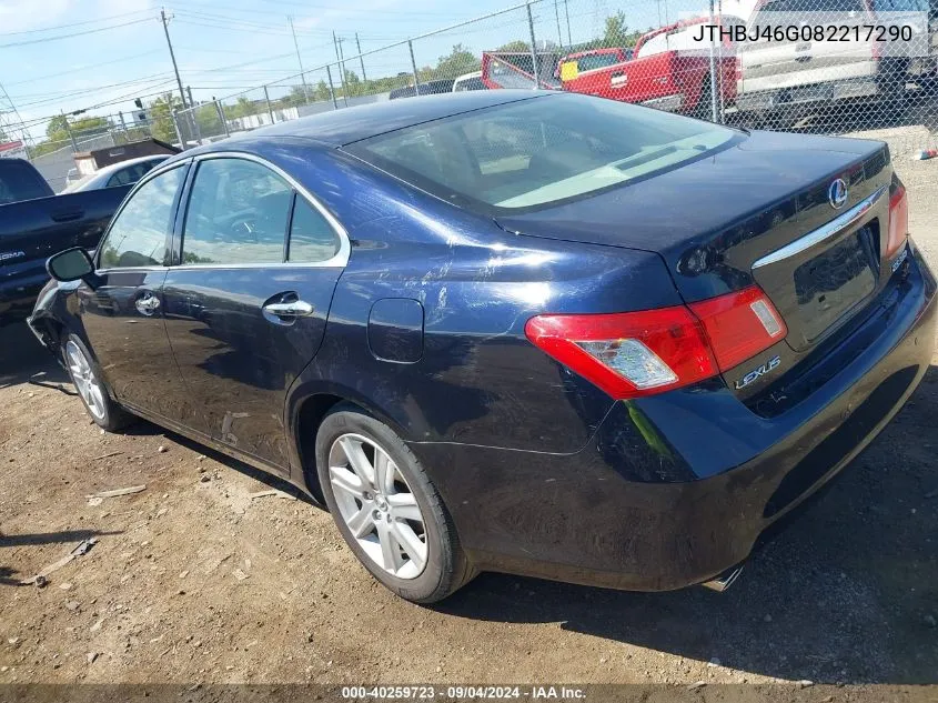 2008 Lexus Es 350 VIN: JTHBJ46G082217290 Lot: 40259723