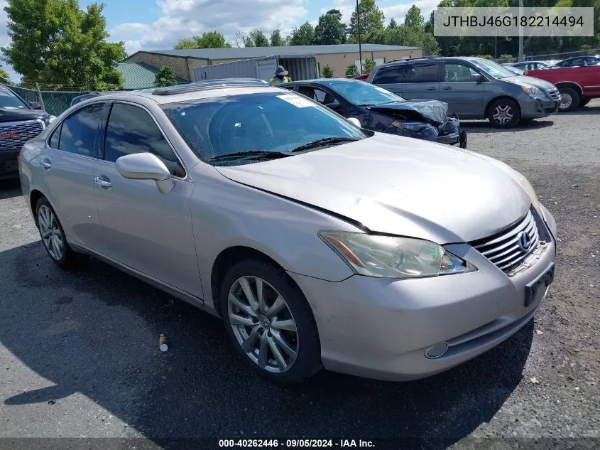 2008 Lexus Es 350 VIN: JTHBJ46G182214494 Lot: 40262446