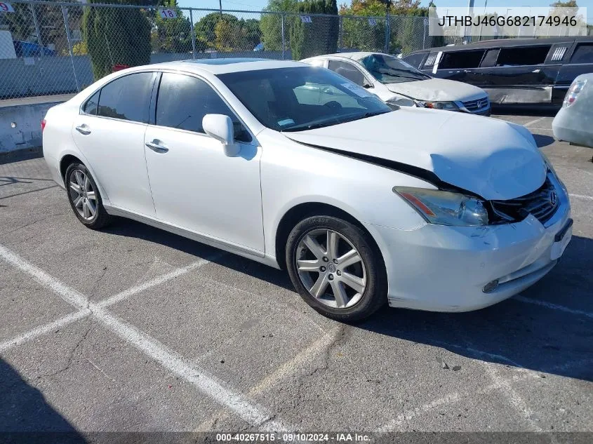 2008 Lexus Es 350 VIN: JTHBJ46G682174946 Lot: 40267515