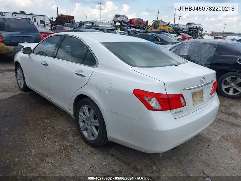 2008 Lexus Es 350 VIN: JTHBJ46G782200213 Lot: 40278902