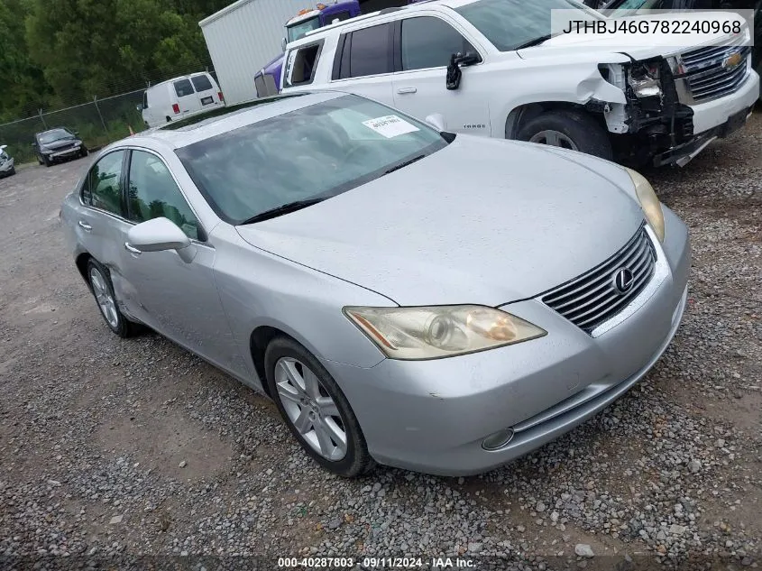 2008 Lexus Es 350 VIN: JTHBJ46G782240968 Lot: 40287803