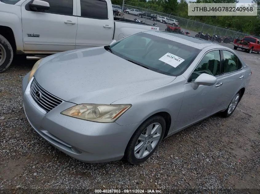 2008 Lexus Es 350 VIN: JTHBJ46G782240968 Lot: 40287803