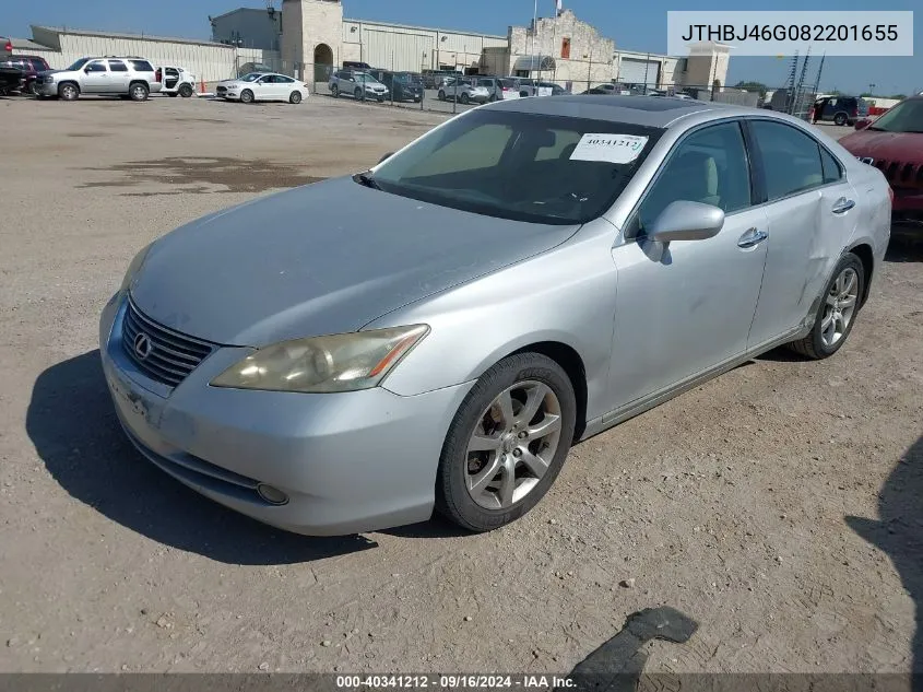 2008 Lexus Es 350 VIN: JTHBJ46G082201655 Lot: 40341212