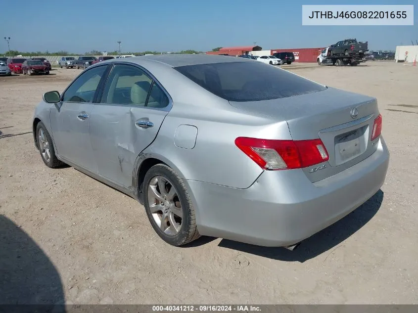 2008 Lexus Es 350 VIN: JTHBJ46G082201655 Lot: 40341212