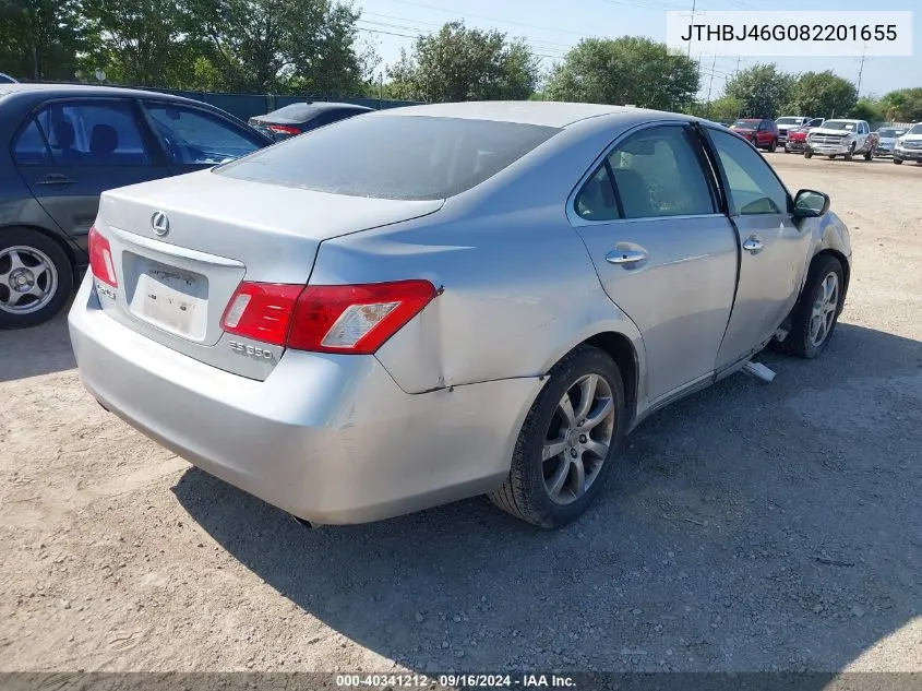 2008 Lexus Es 350 VIN: JTHBJ46G082201655 Lot: 40341212