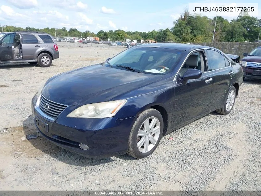 2008 Lexus Es 350 VIN: JTHBJ46G882177265 Lot: 40348200