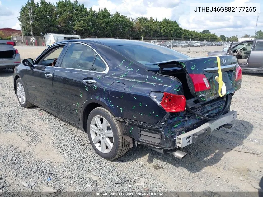 2008 Lexus Es 350 VIN: JTHBJ46G882177265 Lot: 40348200