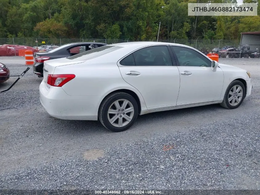 2008 Lexus Es 350 VIN: JTHBJ46G882173474 Lot: 40348562