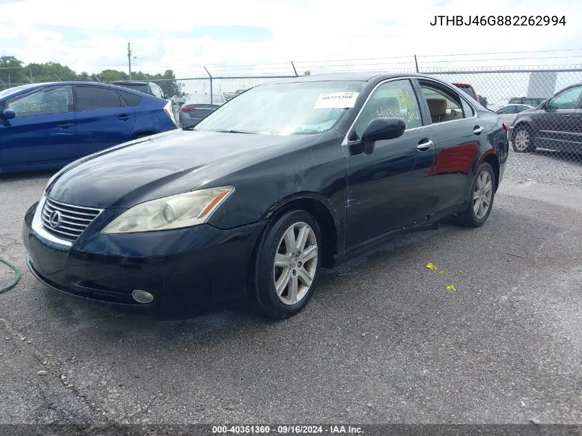 2008 Lexus Es 350 VIN: JTHBJ46G882262994 Lot: 40351360