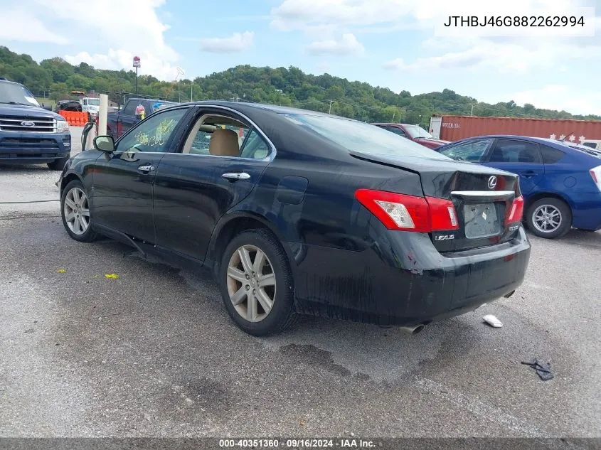 2008 Lexus Es 350 VIN: JTHBJ46G882262994 Lot: 40351360