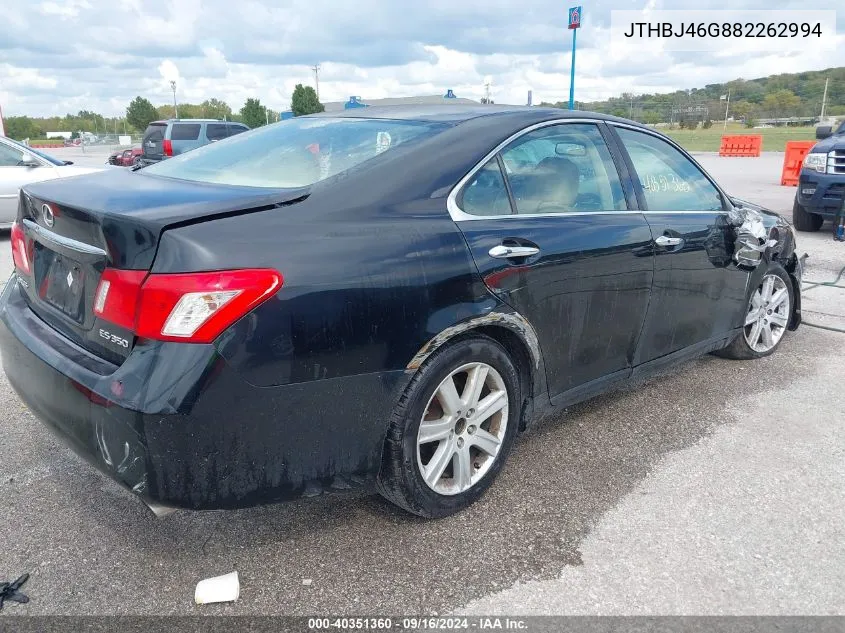 2008 Lexus Es 350 VIN: JTHBJ46G882262994 Lot: 40351360