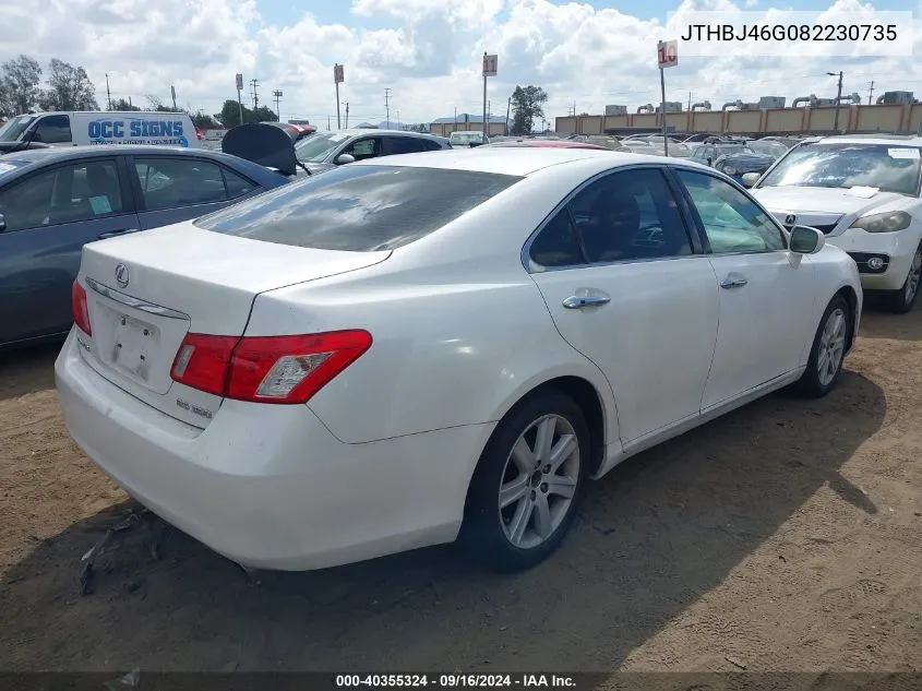 2008 Lexus Es 350 350 VIN: JTHBJ46G082230735 Lot: 40355324