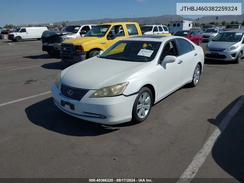 2008 Lexus Es 350 VIN: JTHBJ46G382259324 Lot: 40366320