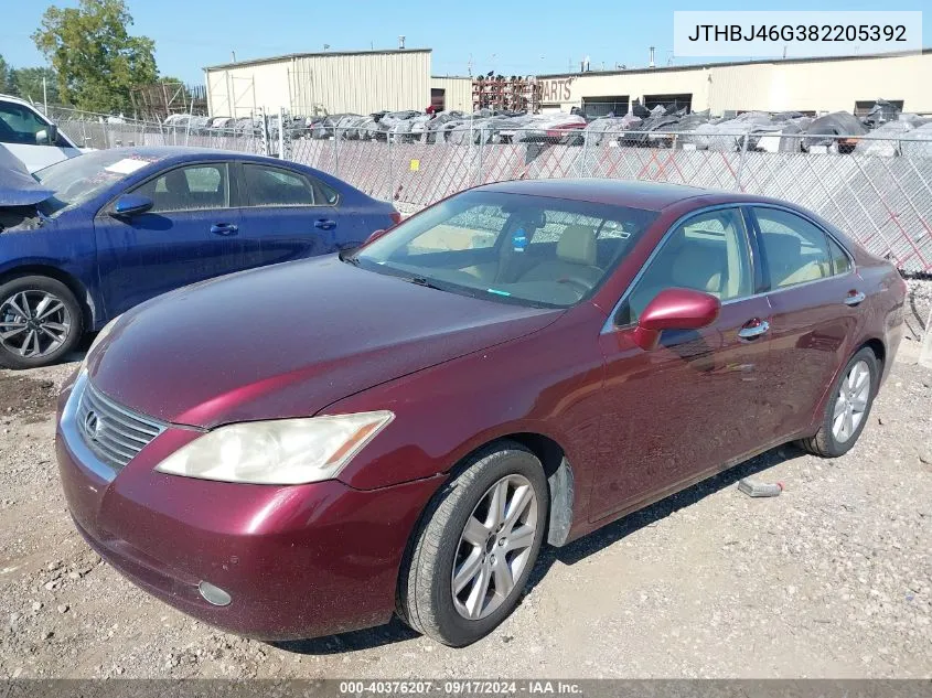 2008 Lexus Es 350 VIN: JTHBJ46G382205392 Lot: 40376207