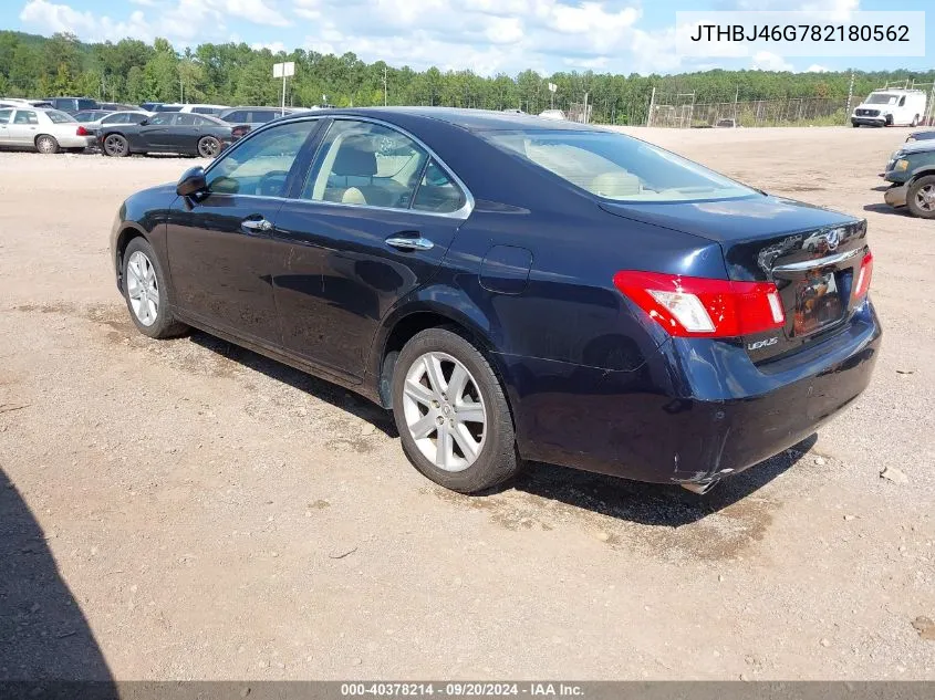 2008 Lexus Es 350 VIN: JTHBJ46G782180562 Lot: 40378214